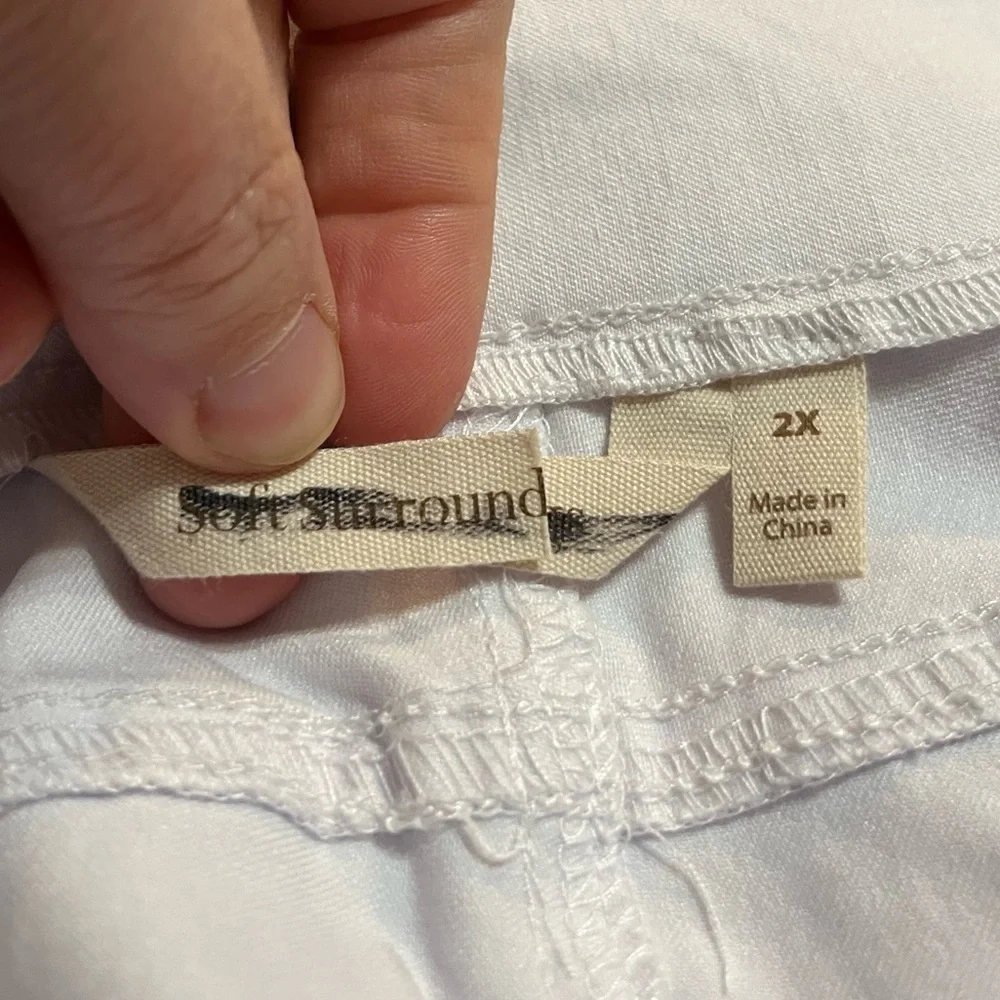 Soft Surroundings White Cropped/ankle Pant Size 2x